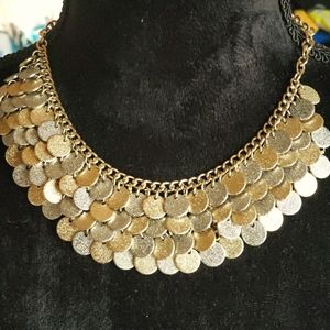 Gold Toned Coined Bib Necklace 🤩